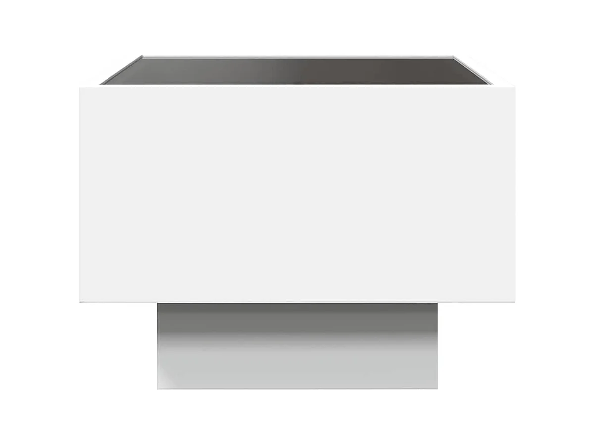 Mesa de centro-Mesa auxiliar madera contrachapada gris brillante 60x60x30 cm SHL2252