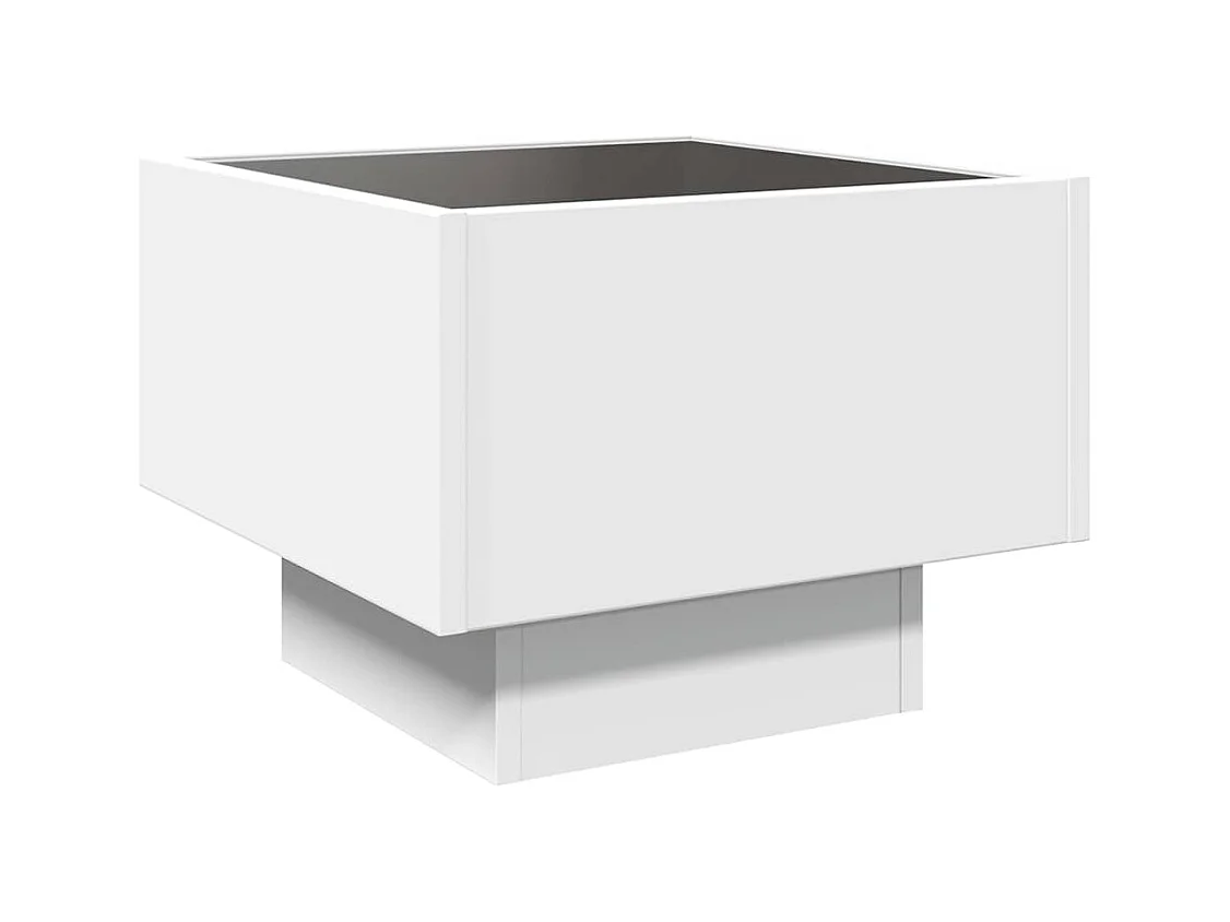 Mesa de centro-Mesa auxiliar madera contrachapada gris brillante 60x60x30 cm SHL2252