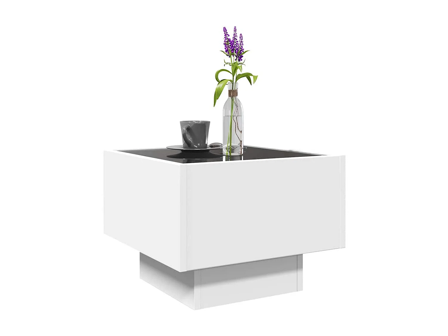 Couchtisch-Beistelltische-Sofatisch mit LED Weiß 40x40x30 cm Holzwerkstoff SHL27265