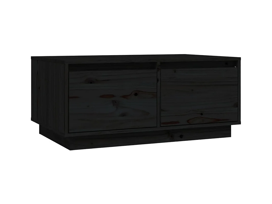 Table basse salon-Table d'appoint Noir 80x50x35 cm Bois massif de pin SHL84656