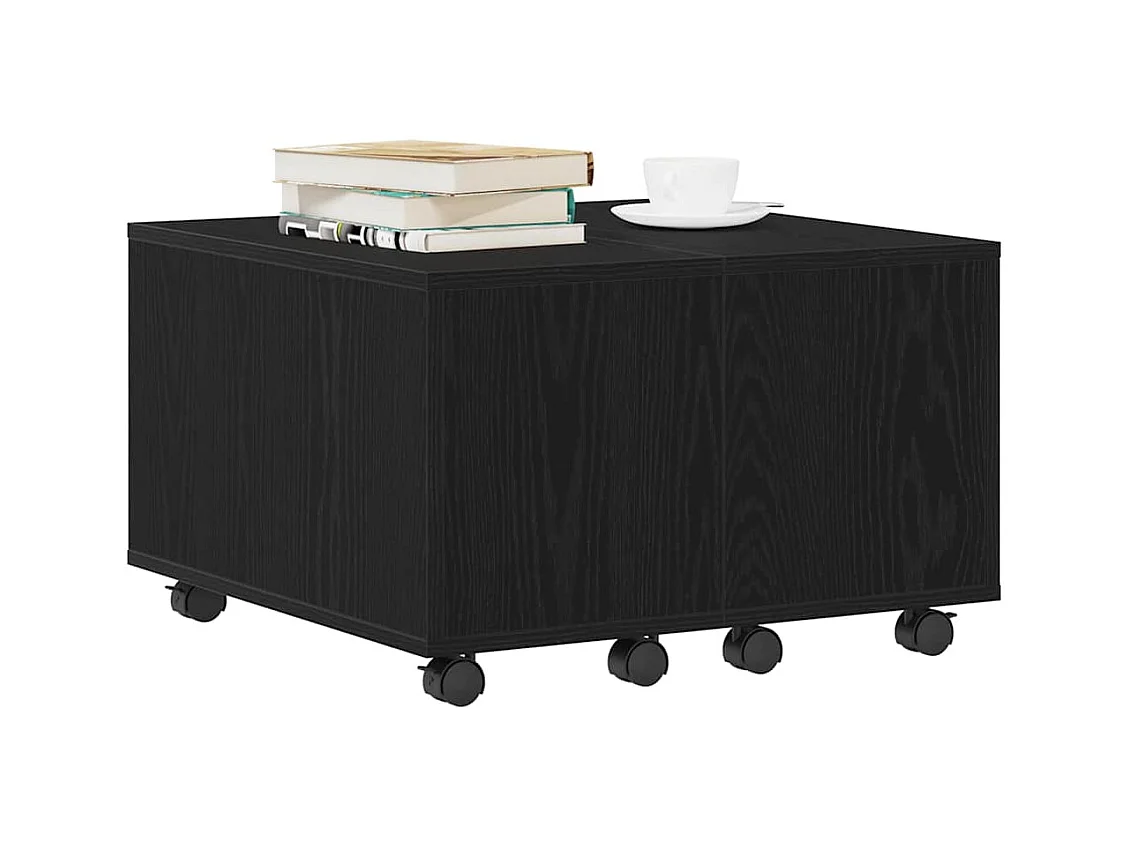 Mesa de centro-Mesa auxiliar-Mesita de centro madera contrachapada blanco y roble 90x60x35 cm SHL3360