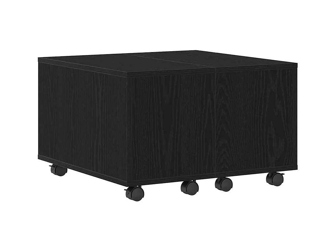 Table basse salon-Table d'appoint Chêne noir 60x60x38 cm en bois aggloméré SHL91582