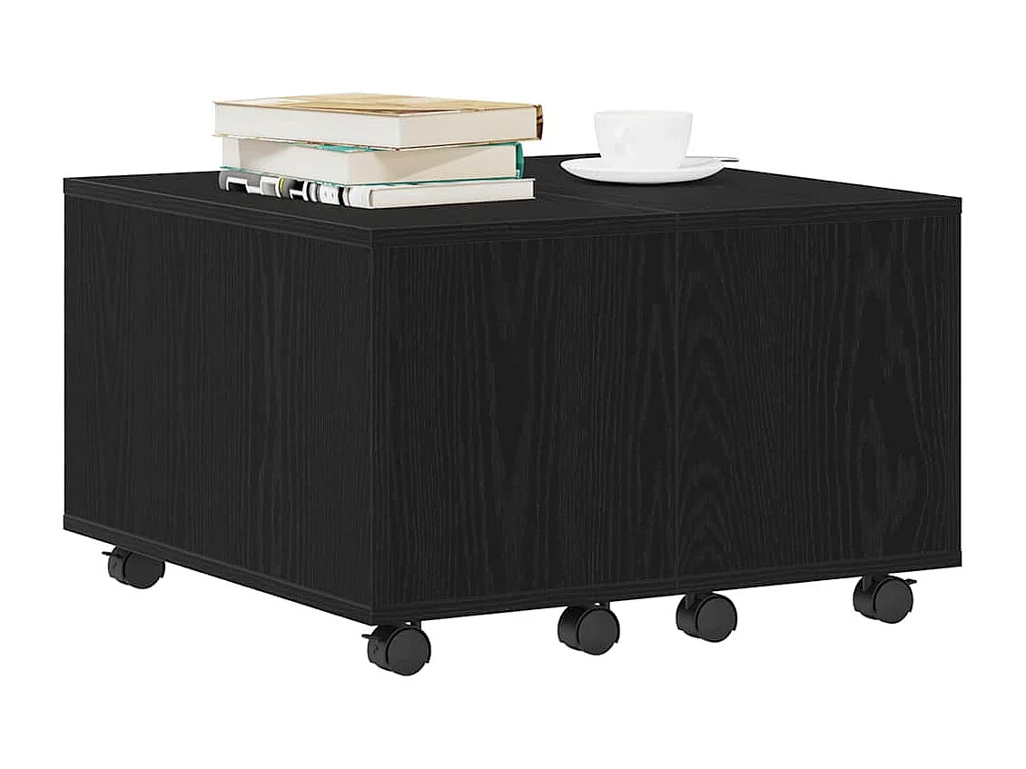 Tavolino da Salotto-Tavolino Basso Rovere nero 60x60x38 cm SHL81851