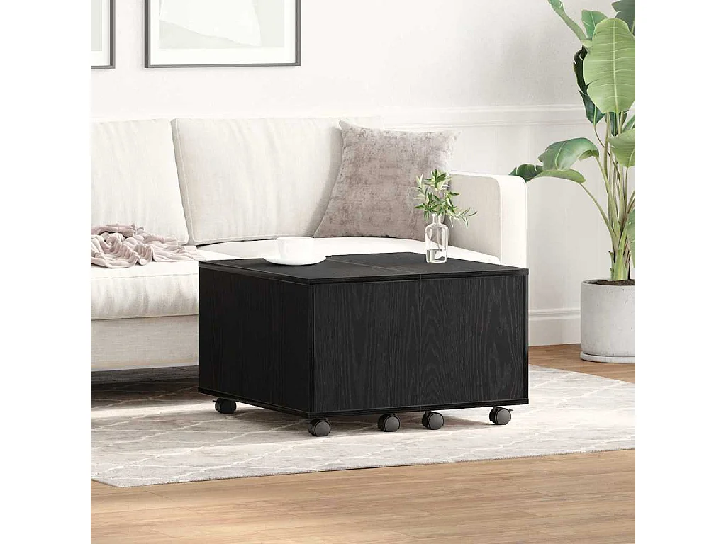 Tavolino da Salotto-Tavolino Basso Rovere nero 60x60x38 cm SHL81851