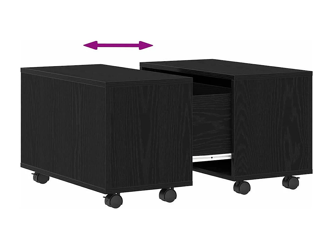 Tavolino da Salotto-Tavolino Basso Rovere nero 60x60x38 cm SHL81851