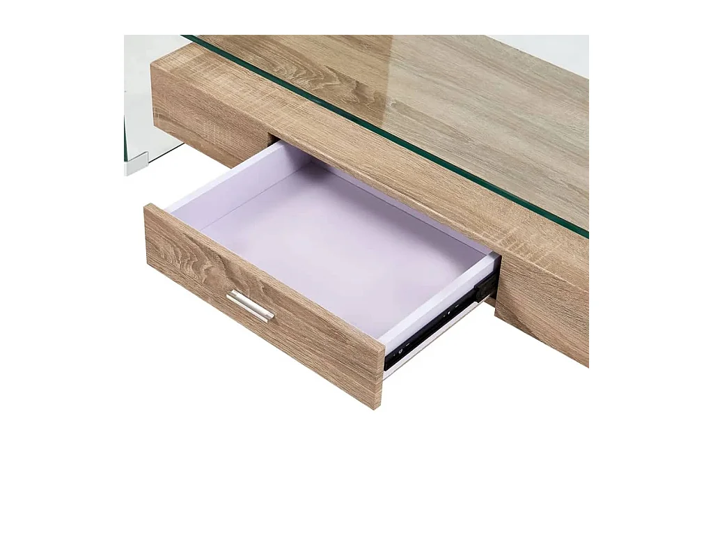 Mesa de centro | Mesa de apoio 98x45x31 cm vidro temperado transparente