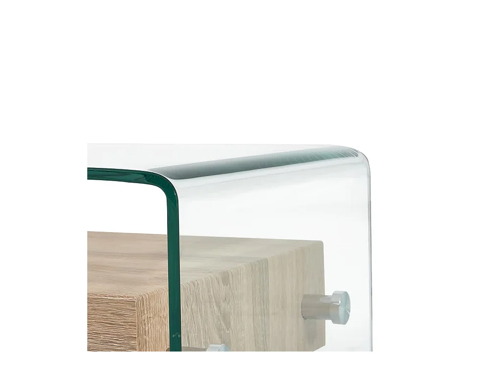 Mesa de centro | Mesa de apoio 98x45x31 cm vidro temperado transparente