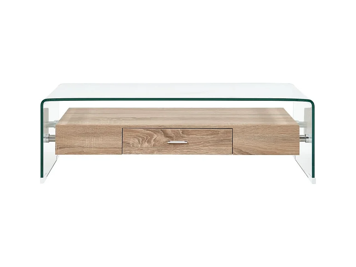Table basse salon-Table d'appoint Clair 98x45x31 cm Verre trempé SHL48027