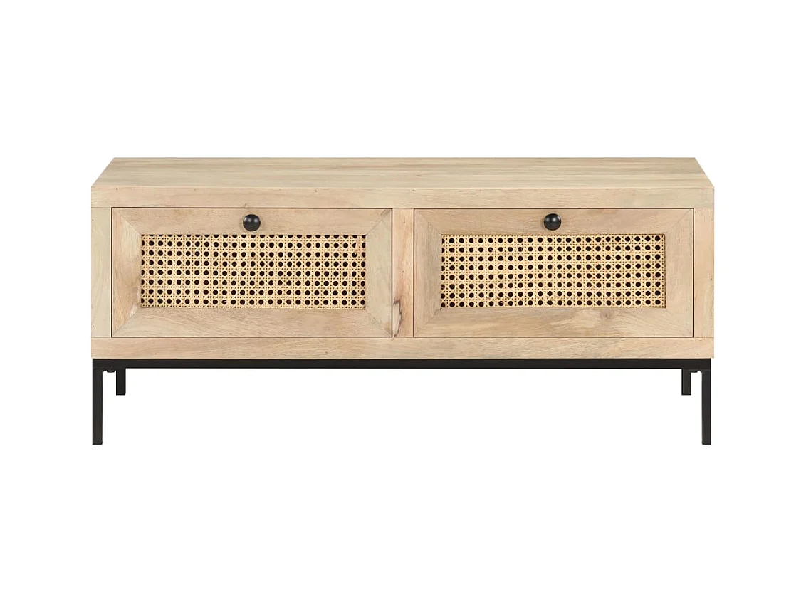 Mesa de centro | Mesa auxiliar 2 uds madera ingeniería blanco brillo 50x50x40cm SHL702876