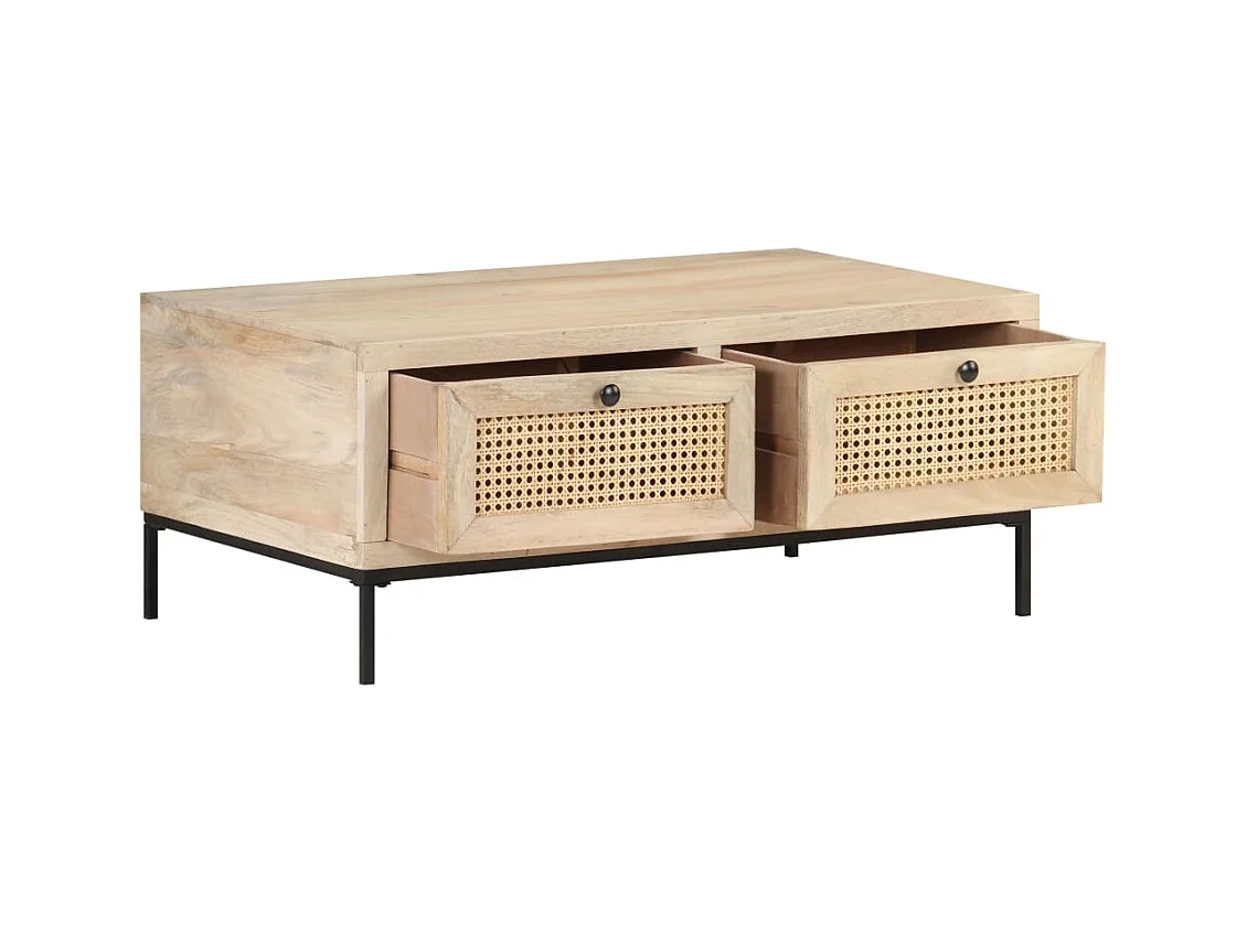 Mesa de centro | Mesa auxiliar 2 uds madera ingeniería blanco brillo 50x50x40cm SHL702876