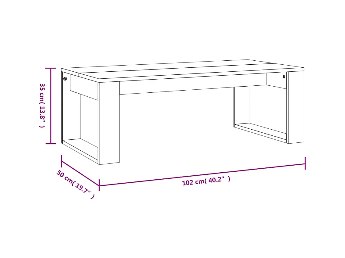 Mesa de centro | Mesa auxiliar madera de ingeniería gris Sonoma 102x44,5x50 cm SHL205194