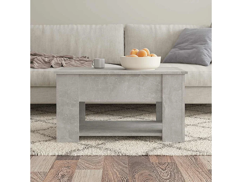 Tavolino da Salotto-Tavolino da Caffè Laterale Grigio Cemento 79x49x41cm Legno Multistrato SHL60994