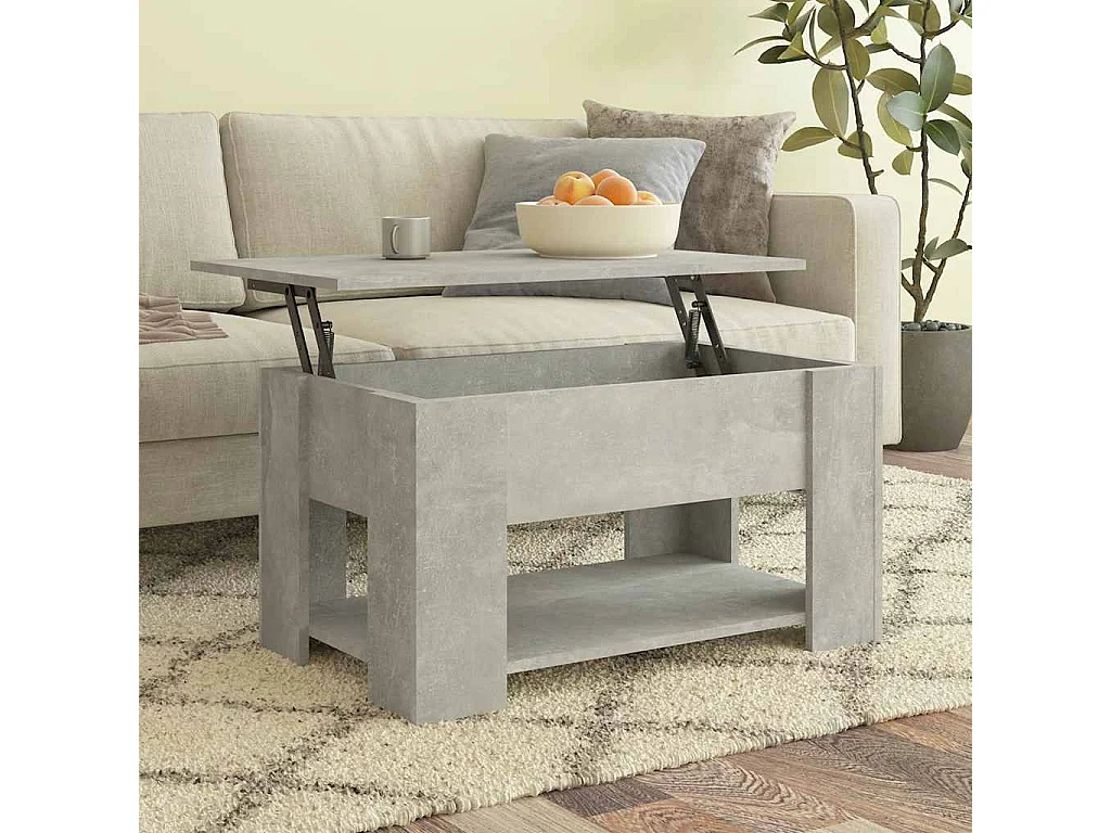 Tavolino da Salotto-Tavolino da Caffè Laterale Grigio Cemento 79x49x41cm Legno Multistrato SHL60994