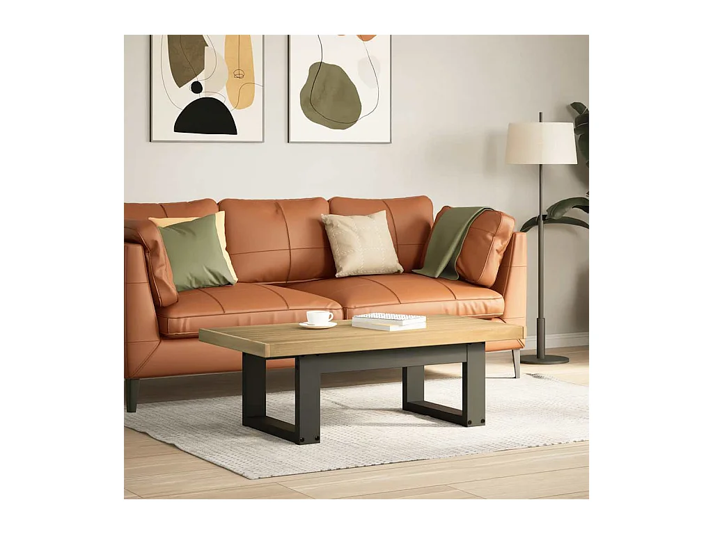 Mesas de centro | Mesa auxiliar con diseño de bloque 2 uds madera mango rugosa SHL1970