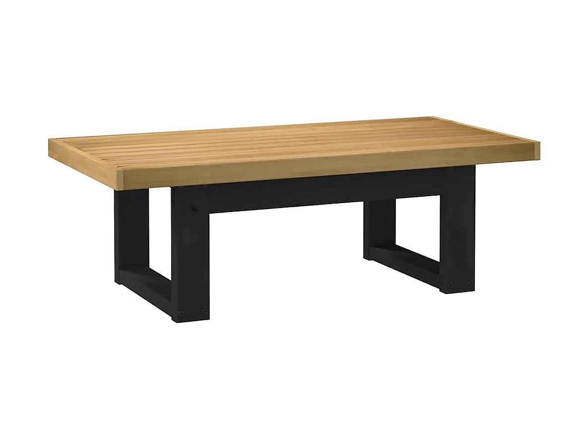 Couchtisch-Wohnzimmertisch-Beistelltische NOAIN U-förmige Beine 120x60x40 cm Massivholz Kiefer SHL96458