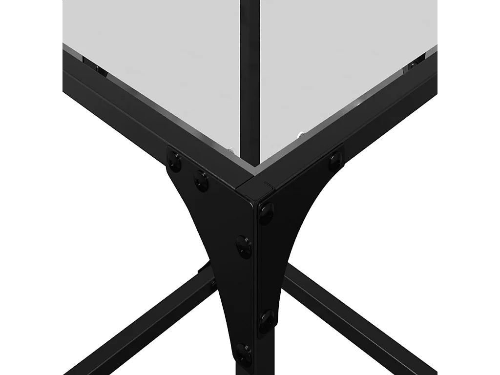 Table basse salon-Table d'appoint-dessus en verre transparent 30x30x40 cm acier SHL72964