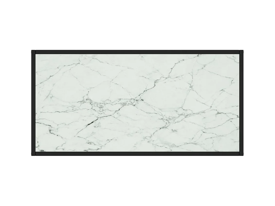 Mesa de centro | Mesa de apoio 100x50x35 cm vidro mármore branco