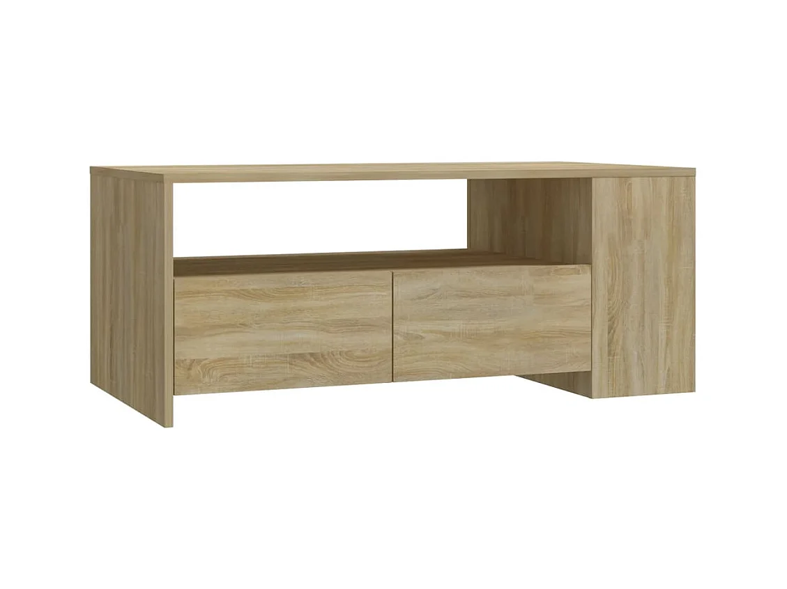 Table basse salon-Table d'appoint chêne sonoma 102x55x42 cm bois d'ingénierie SHL92620