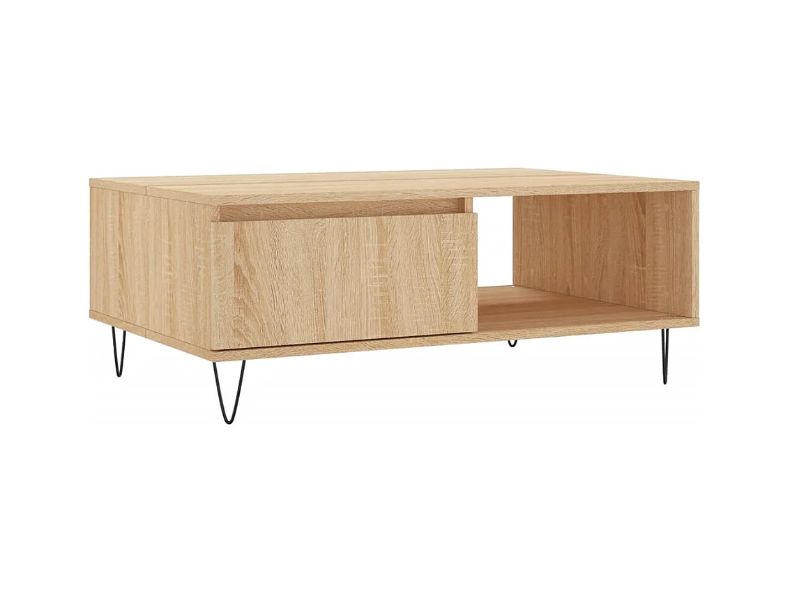 Table basse salon-Table d'appoint chêne sonoma 90x60x35 cm bois d'ingénierie SHL6815