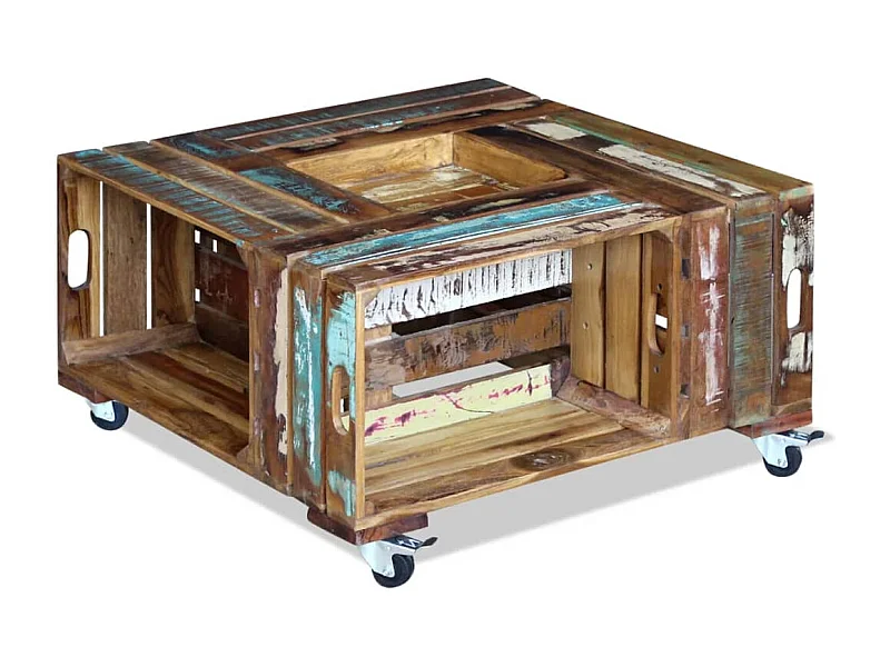 Mesa de centro | Mesa auxiliar salon de madera contrachapada blanco 40x30x59 cm SHL373207