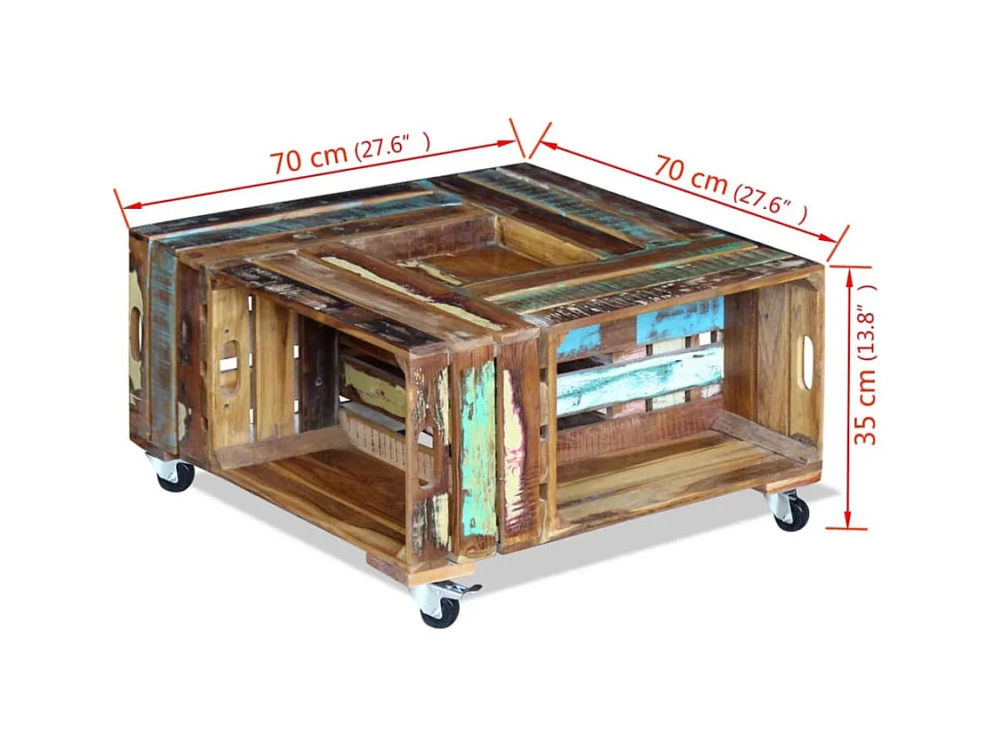 Mesa de centro | Mesa auxiliar salon de madera contrachapada blanco 40x30x59 cm SHL373207