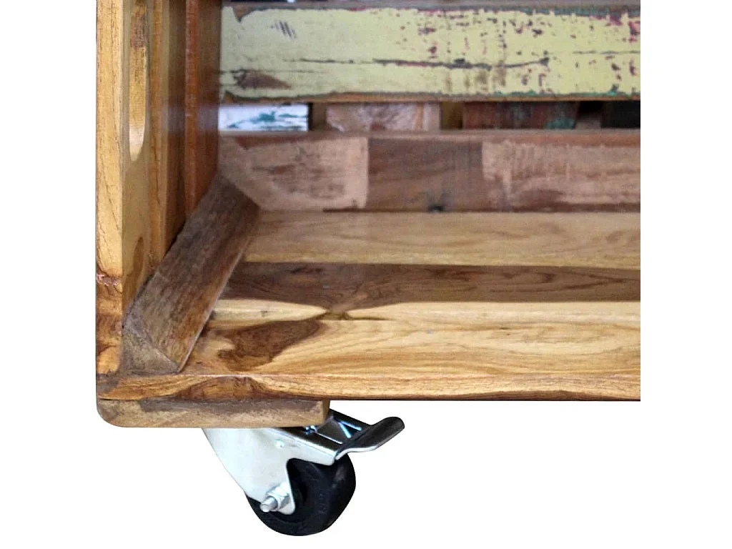 Couchtisch-Beistelltisch-Sofatisch Altholz Massiv 70x70x35 cm SHL31733