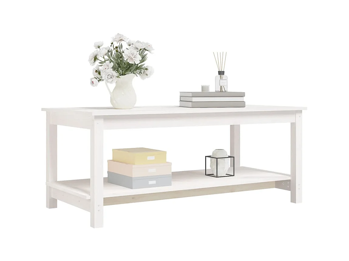 Mesa de centro | Mesa auxiliar madera de ingeniería blanco 104x60x35 cm SHL1880