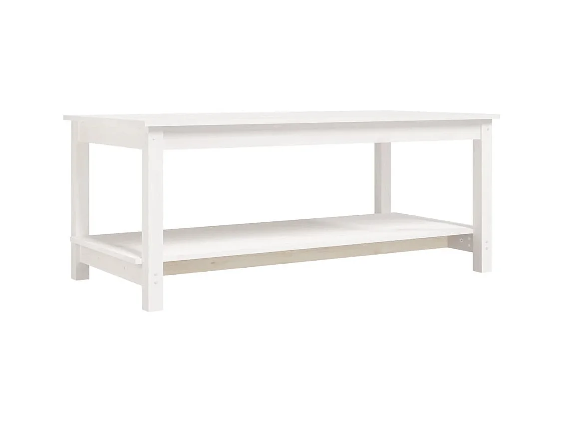 Table basse salon-Table d'appoint Blanc 110x55x45 cm Bois massif de pin SHL50578