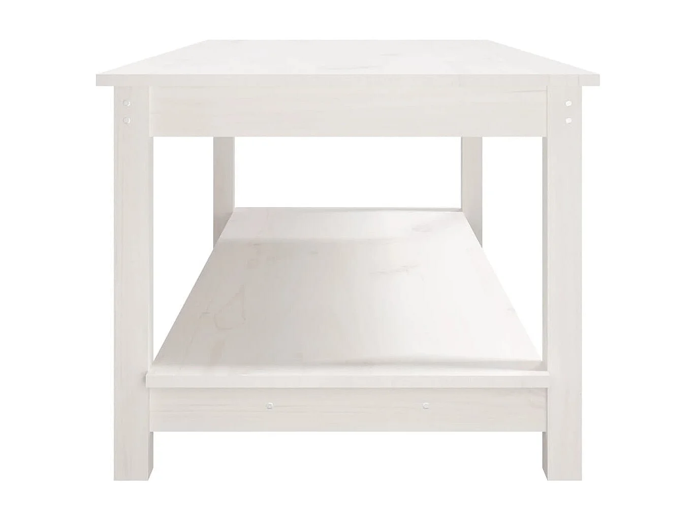 Couchtisch-Wohnzimmertisch-Beistelltische Weiß 110x55x45 cm Massivholz Kiefer SHL67935