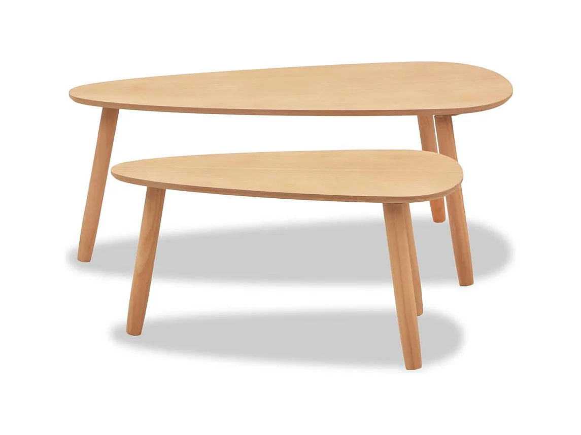 Mesa de centro | Mesa de café | Mesa auxiliar 2 piezas Marrón cera 47.5x47.5x27 cm SHL107429