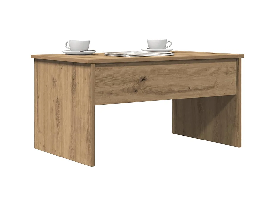 Mesa de centro | Mesa de apoio 80x50.5x41.5cm deriv. madeira carvalho artisiano