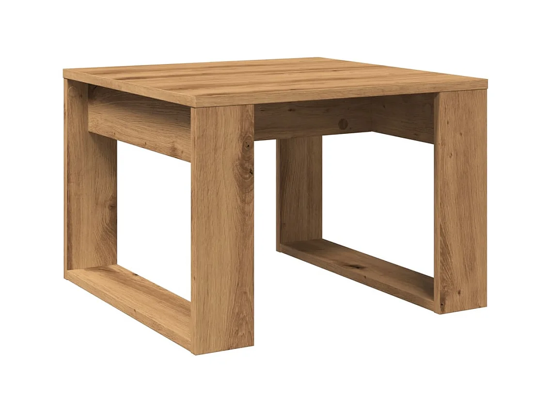 Table basse salon-Table d'appoint chêne artisanal 50x50x35 cm bois d'ingénierie SHL90664