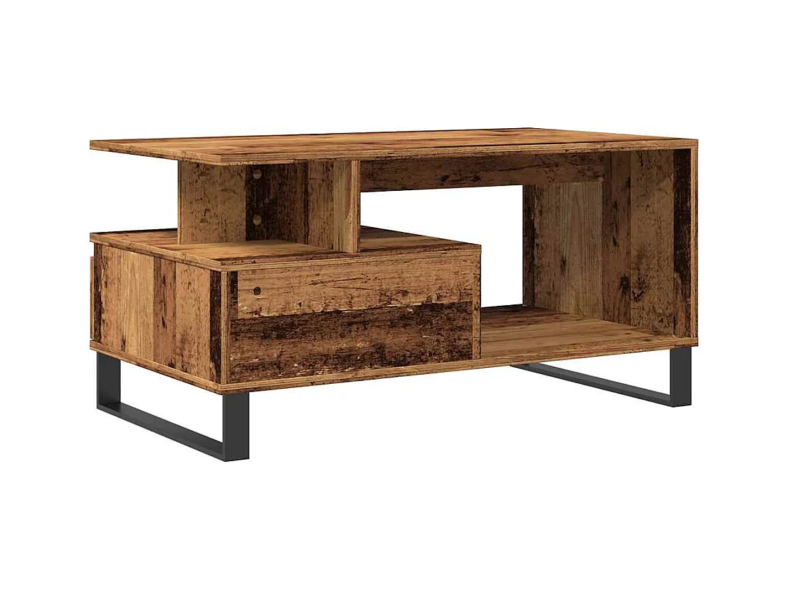 Mesa de centro-Mesa auxiliar-Mesita de centro de madera contrachapada gris 103,5x60x35cm SHL908