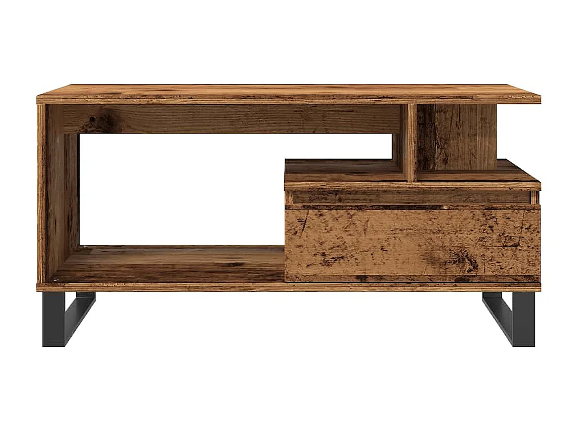 Couchtisch-Wohnzimmertisch-Beistelltische Altholz-Optik 90x49x45 cm Holzwerkstoff SHL14675