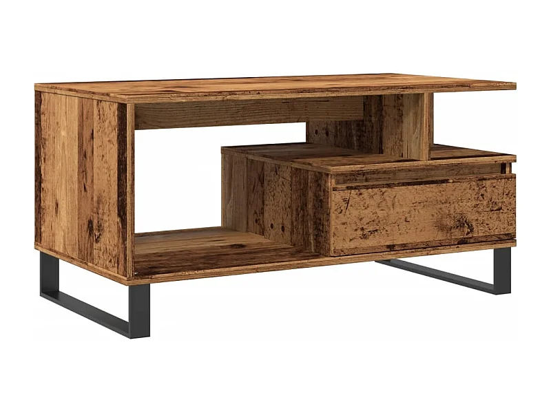 Salontafel | Woonkamertafel | Bijzettafel 90x49x45 cm bewerkt hout oud houtkleurig
