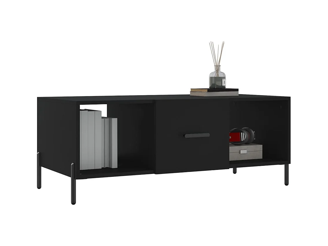 Table basse salon-Table d'appoint noir 102x50x40 cm bois d'ingénierie SHL15815