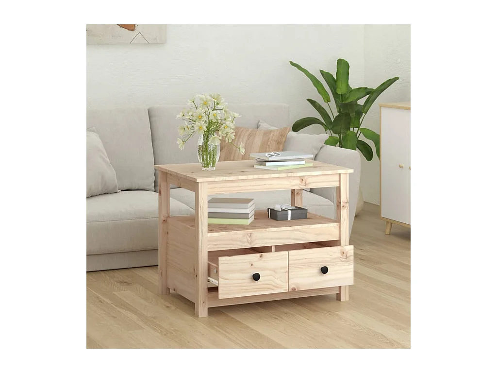 Table basse salon-Table d'appoint 71x49x55 cm Bois massif de pin SHL35449