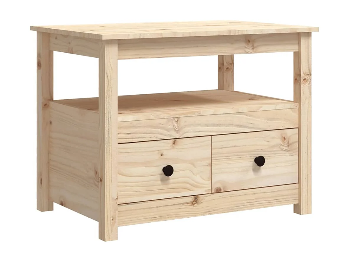 Couchtisch-Wohnzimmertisch-Beistelltische 71x49x55 cm Massivholz Kiefer SHL39687