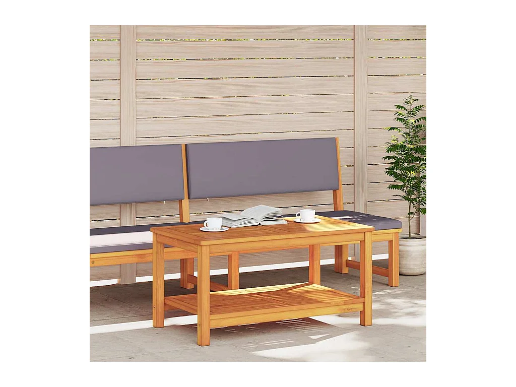 Set mesa de centro forma cuenco 2 uds madera maciza reciclada SHL258124