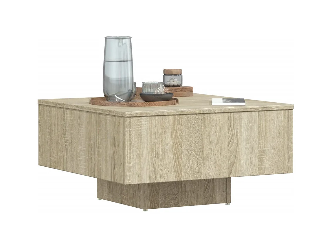 Mesa de centro | Mesa auxiliar de acero y superficie vidrio negro 30x30x41 cm SHL2755