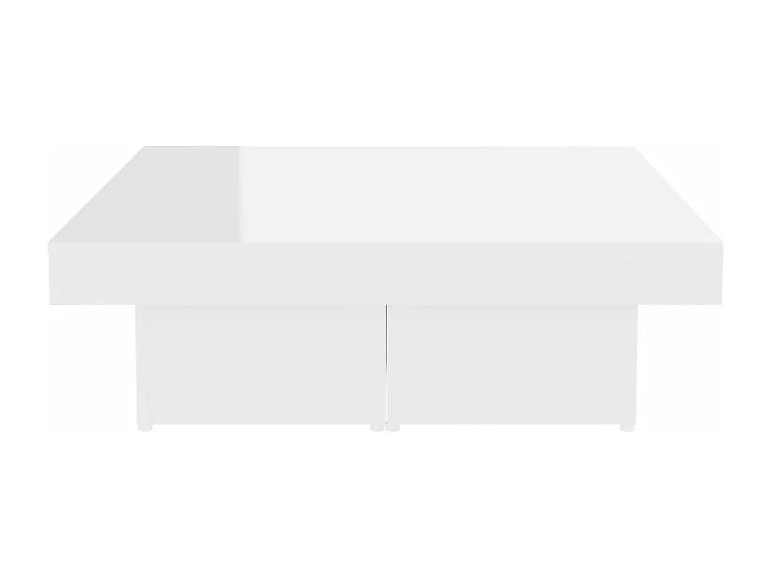 Mesa de centro | Mesa de apoio 90x90x28cm derivados de madeira branco brilhante