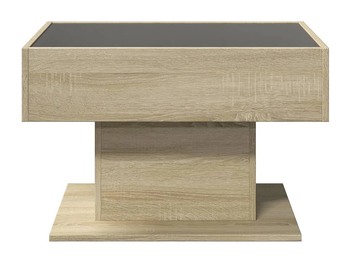 Table basse salon-Table d'appoint avec LED chêne sonoma 70x50x45 cm bois d'ingénierie SHL34099