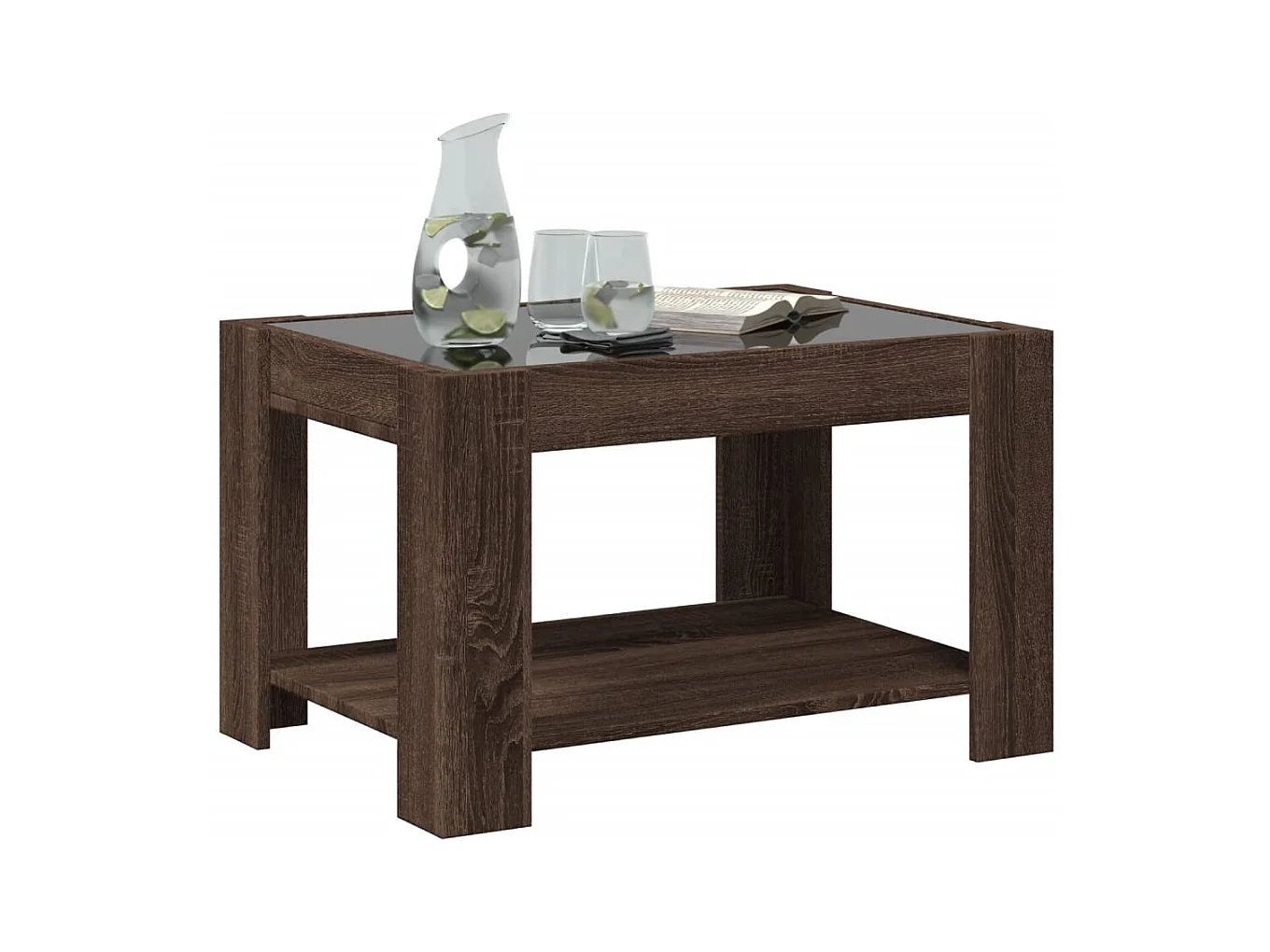 Mesa de centro-Mesa auxiliar madera contrachapada roble ahumado 100x50x40 cm SHL1609