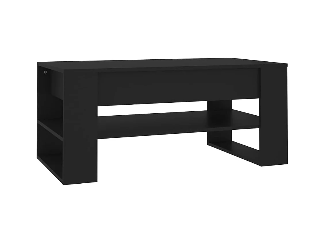 Mesa de centro | Mesa de apoio 102x55x45 cm madeira processada preto