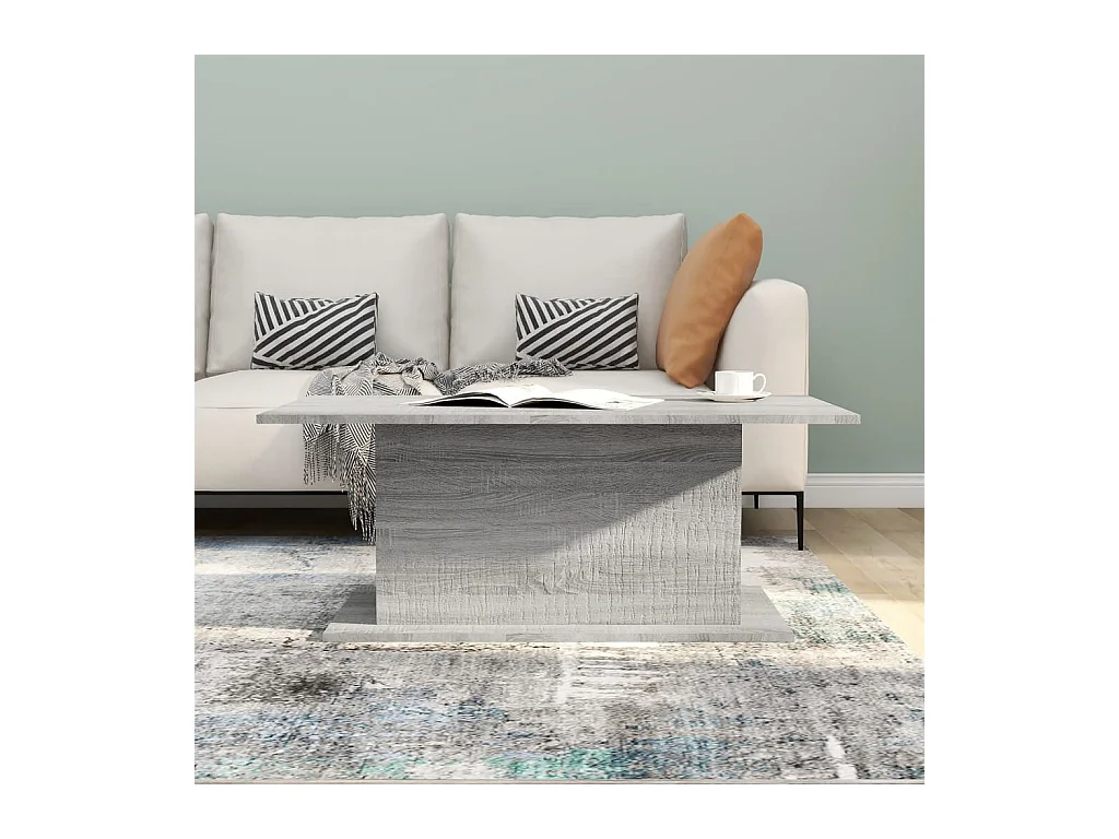 Mesa de centro | Mesa de apoio 102x55.5x40 cm derivados de madeira cinza sonoma