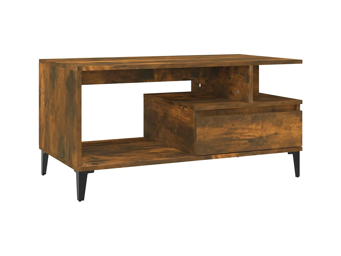 Table basse salon-Table d'appoint Chêne fumé 90x49x45 cm Bois d'ingénierie SHL86589