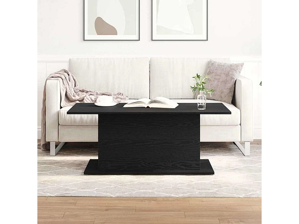 Mesa de centro-Mesa auxiliar-Mesita de centro madera contrachapada gris hormigón 75x75x38 cm SHL2988