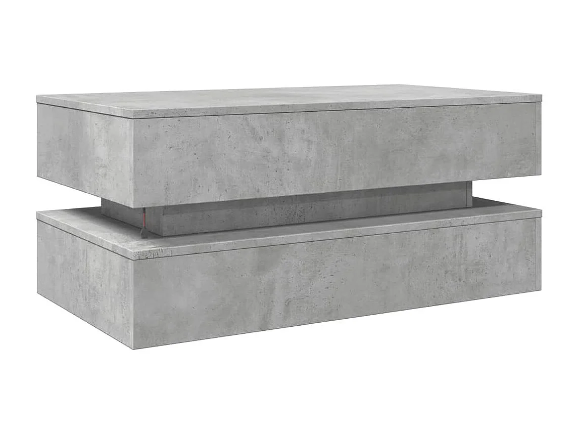 Couchtisch mit LED-Leuchten Betongrau 90x50x40 cm SHL32693