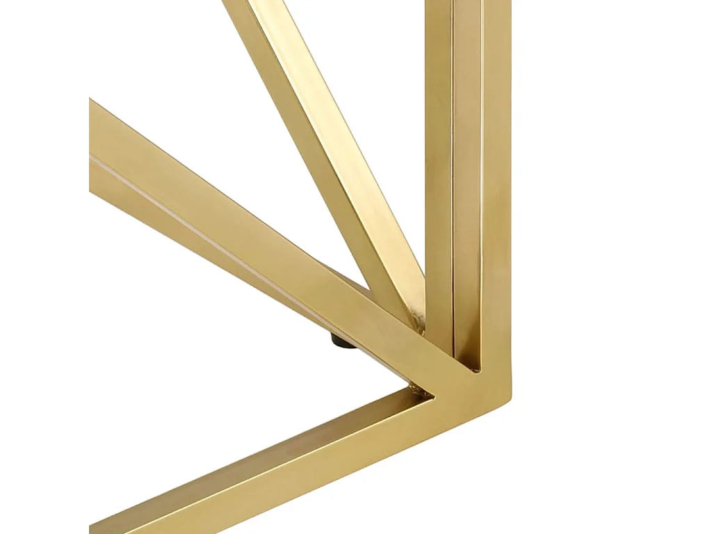 Couchtisch-Sofatisch-Beistelltische Golden Edelstahl und Hartglas SHL78928