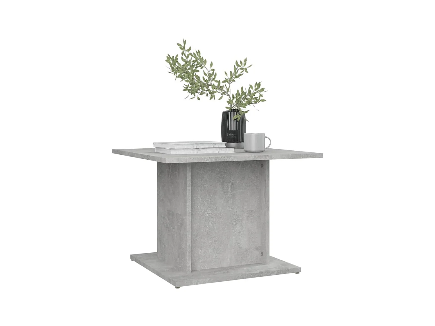 Mesa de centro | Mesa de apoio 55.5x55.5x40 cm derivados madeira cinza-cimento